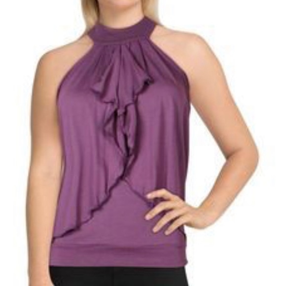 Rebecca Beeson size small black tank top with ruffles - Picture 2 of 5